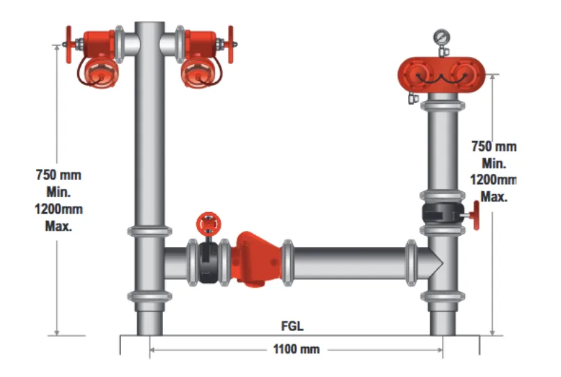 100mm Dual Booster & Feed Hydrant Roll Groove  Gal