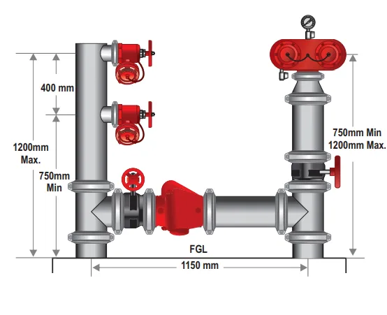 150mm Dual Booster & Feed Hydrant Roll Groove  Gal