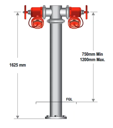 100mm Dual Hydrant Riser  Gal