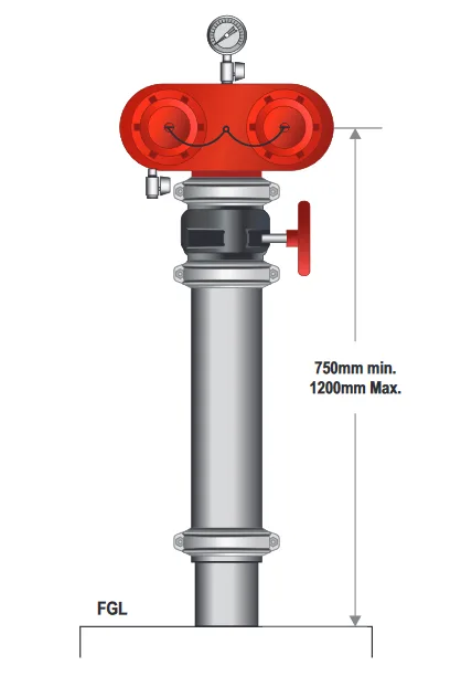 100mm Dual Booster Riser Roll Groove with Booster Valve  Gal