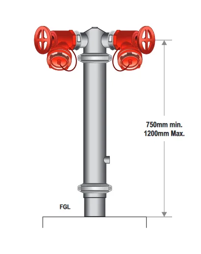 100mm Dual Hydrant Riser Roll Groove with BSP Socket  Gal