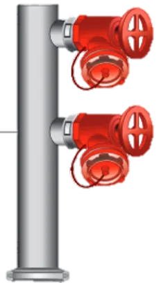 100mm Gal Dual Hydrant Inline Riser Roll Groove