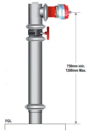 100mm Gal Single Booster Riser With Booster Valve Roll Grooved