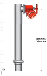 100mm Gal Single piece Single Hydrant Riser Roll Groove