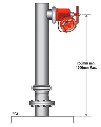 100mm Single Hydrant Riser  Flanged  Gal