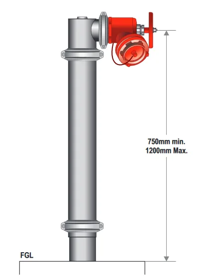 100mm Single Hydrant Riser Roll Groove  Gal