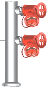 100mm SS 304 Dual Hydrant Inline Riser Roll Groove