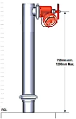 100mm SS 304 Single piece Single Hydrant Riser Roll Grooved