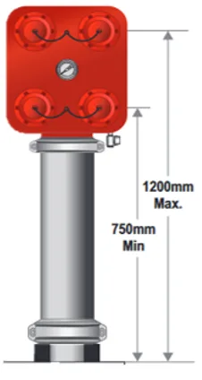 150MM Compact Quad Booster with Riser Roll Grooved STORZ
