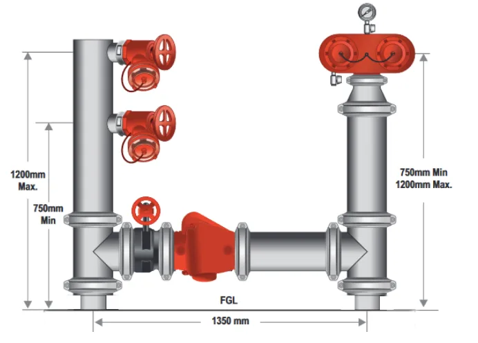 150mm Dual Booster & Feed Hydrant Roll Groove  Gal