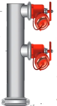 150mm Gal Dual Hydrant Inline Riser Roll Grooved