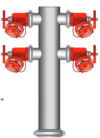 150mm Gal Quad Hydrant Inline Riser Roll Grooved