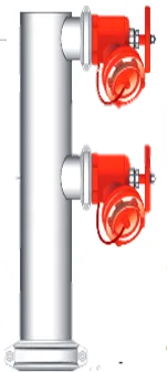 150mm SS 304 Dual Hydrant Inline Riser Roll Grooved