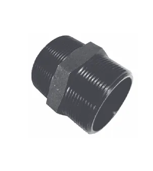 Nipples Hexagon  Black Wrought Steel