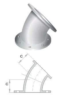 Elbows 45 Deg. Fixed Flanged Table E SGP  Galvanized