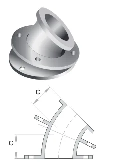 Elbows 45 Deg. Loose Flanged Table E SGP  Galvanized