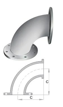 Elbows 90 Deg. Fixed Flanged Table E SGP  Galvanized