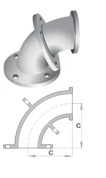 Elbows 90 Deg. Loose Flanged Table E SGP  Galvanized