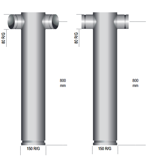 Dual Riser Galvanized  150mm Roll Grooved