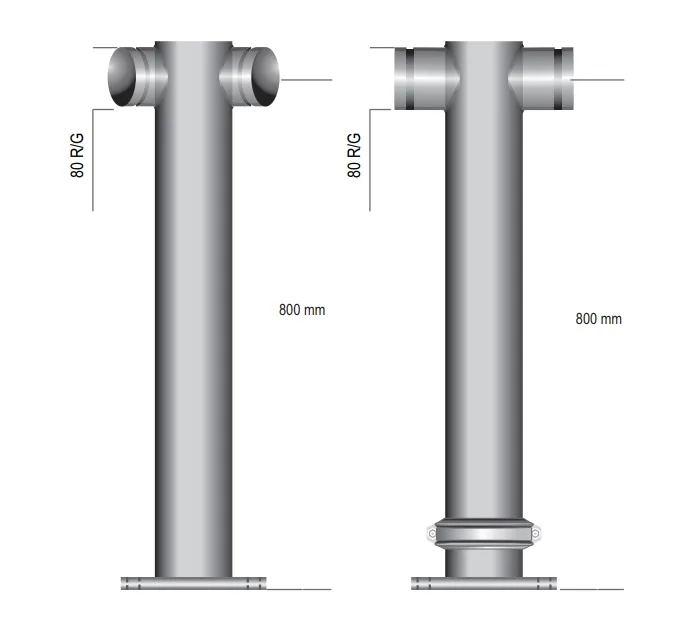 Dual Riser Galvanized with 100mm Table E Flanged