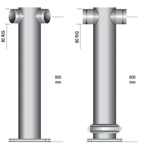 Dual Risers Galvanized with 150mm Table E Flanged