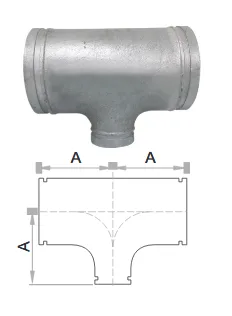 Tee Reducing Grooved  Gal