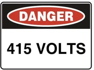 D 102 — DANGER - 415 VOLTS