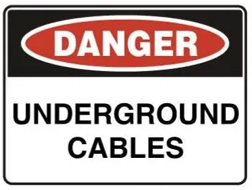 D 114 — DANGER - UNDERGROUND CABLES