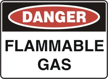 D 127 — DANGER - FLAMMABLE GAS