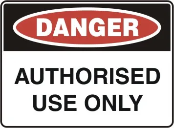 D 146 — DANGER - AUTHORISED USE ONLY
