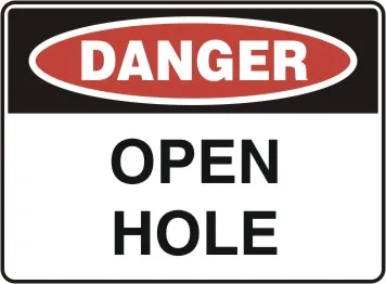 D 170 — DANGER - OPEN HOLE