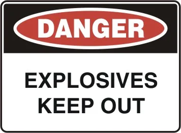 D 173 — DANGER - EXPLOSIVES KEEP OUT