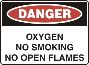 D 177 — DANGER -OXYGEN NO SMOKING NO OPEN FLAMES