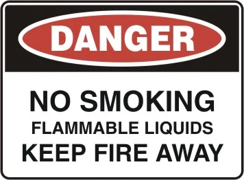 D 182 — DANGER - NO SMOKING FLAMMABLE LIQUIDS KEEP FIRE AWAY