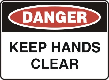 D 187 — DANGER - KEEP HANDS CLEAR