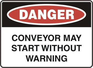 D 196 — DANGER - CONVEYOR MAY START WITHOUT WARNING