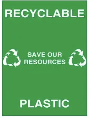 EC 10 — RECYCLABLE - SAVE OUR RESOURCES - GLASS