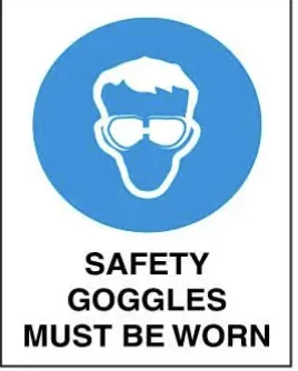 M 103 — MANDATORY - SAFETY GOOGLES MUST BE WORN