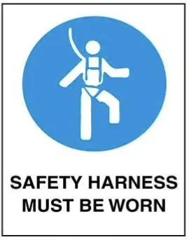 M 122 — MANDATORY - SAFETY HARNESS MUST BE WORN